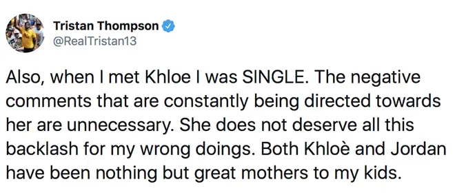 Thompson urged people to stop attacking Khloe and called both her and Jordan Craig "great mothers."