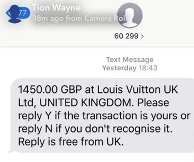 Tion Wayne revealed the fraudster bought a Louis Vuitton product off of his card