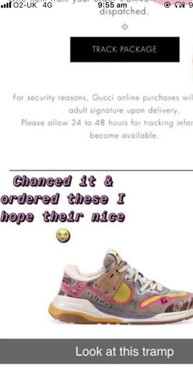 The Gucci trainers the fraudster ordered off Tion Wayne's card