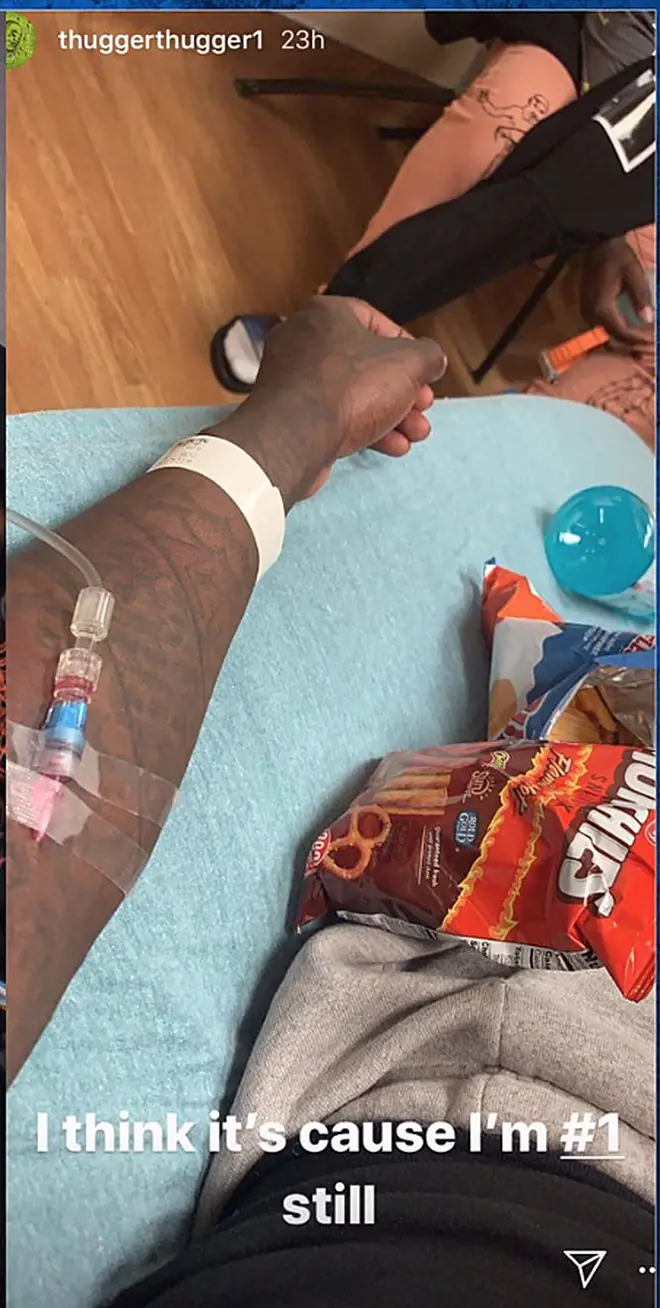 Young Thus posted a picture from his hospital bed