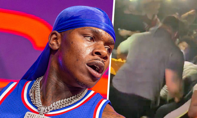 DaBaby's security knock out female fan at live show