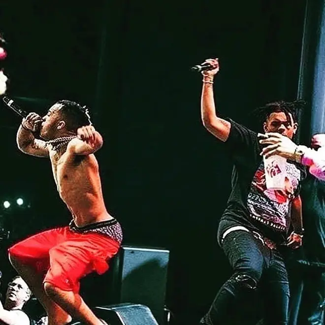 Smokepurpp shared a picture of himself sharing the stage with XXXTentacion in Los Angeles.