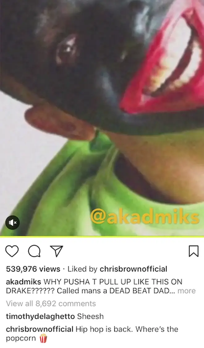 Chris Brown responds on Instagram.