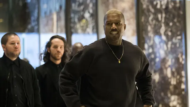 Kanye West at the Trump Towers meeting Donald Trump