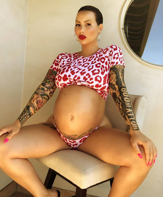 At the eight month mark, Amber Rose upload a snap of herself in some skimpy briefs.