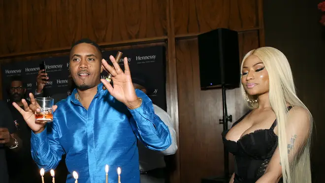 Nicki Minaj and Nas at Nas' 44th birthday