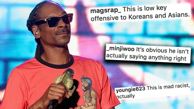 Snoop Dogg has been accused of being "racist" after a video shows him "rapping in Korean"