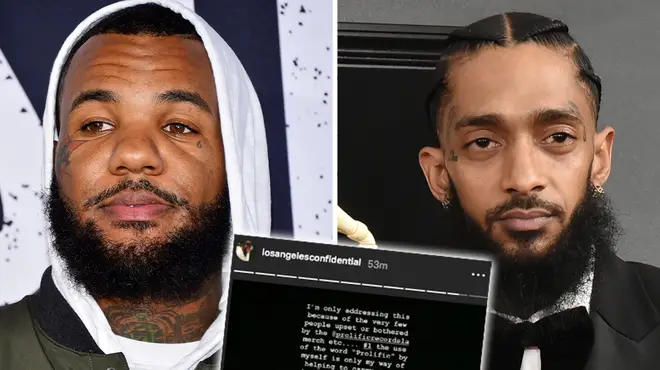 The Game has responded to fans accusing him of exploiting Nipsey Hussle's name