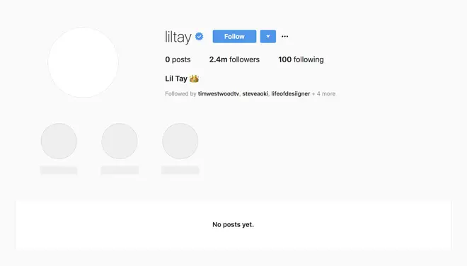 Lil Tay's Instagram page.