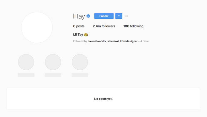 Lil Tay's Instagram page.