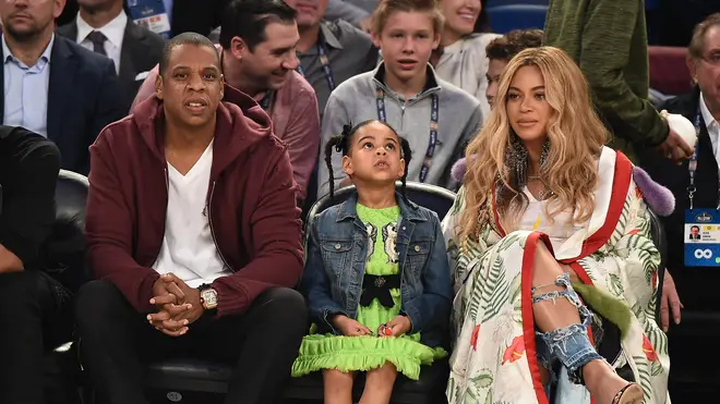 Beyonce, Jay Z and Blue Ivy at the NBA All-Star game 2017