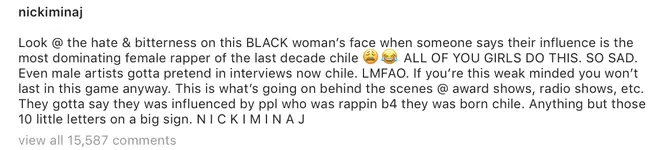 Nicki Minaj writes paragraph clapping back at woman who discredits her