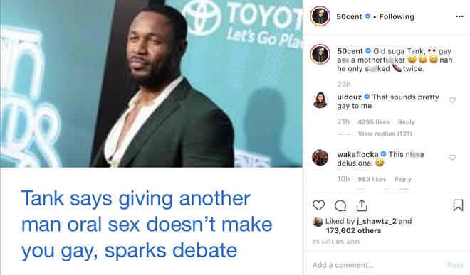 50 Cent's post on Instagram