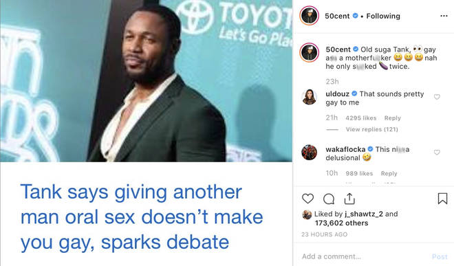 50 Cent Trolls Old Suga Tank After He Speaks On Homosexual