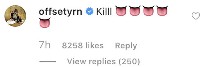 Cardi B's husband Offset comments on her video