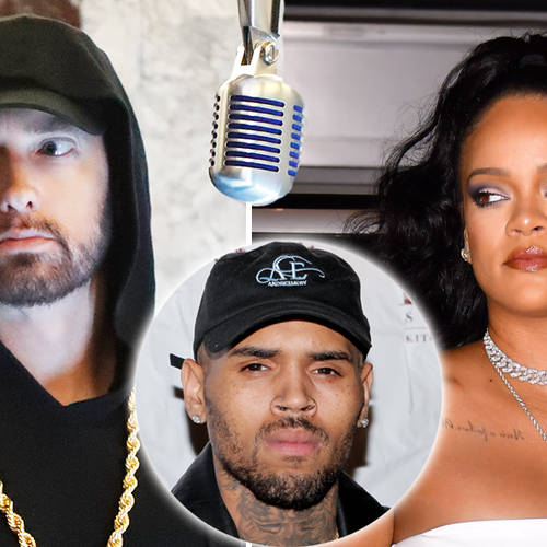 Eminem raps he sides with Chris Brown in the physical assault of Rihanna in leaked song
