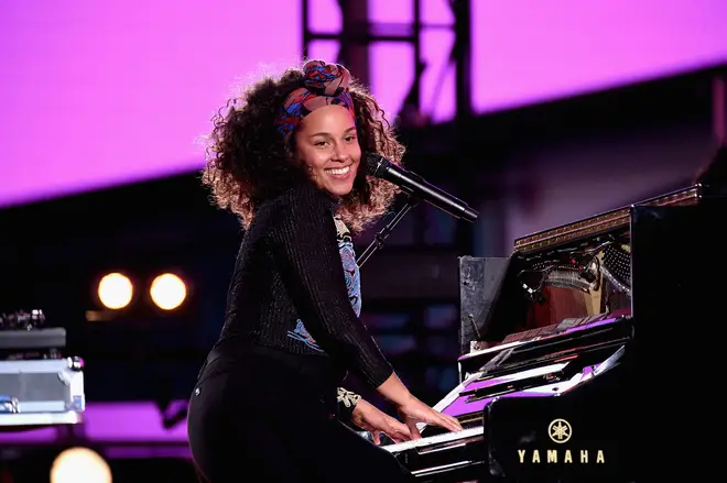 Alicia Keys performs in Times Square.