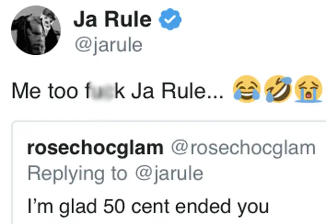 Ja Rule responds to fan who says 50 Cent ended him