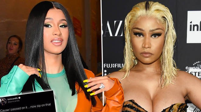 Cardi B pulls up on Nicki Minaj's fan after claiming she passed on her Karol G feature