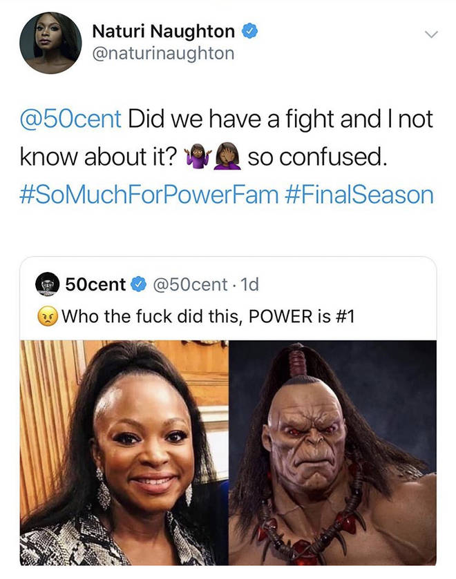 Naturi, 35, reposted the tweet she wrote in response to Fif's post, stating how she was confused.