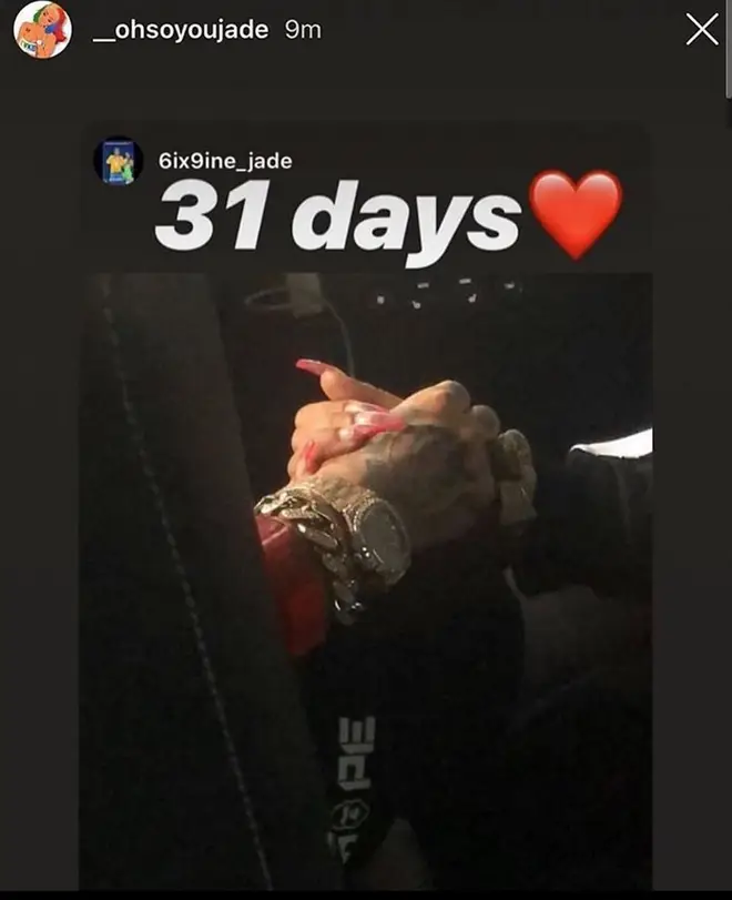 Tekashi 6ix9ine&squot;s girlfriend Jade confused fans by posting a potential "release date"