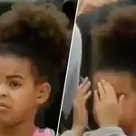 Blue Ivy watching Beyoncé and Jay-Z on the 'On The Run II' Tour.
