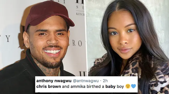Chris Brown fans think he welcomed his baby boy with girlfriend Ammika Harris