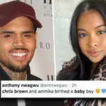 Chris Brown fans think he welcomed his baby boy with girlfriend Ammika Harris