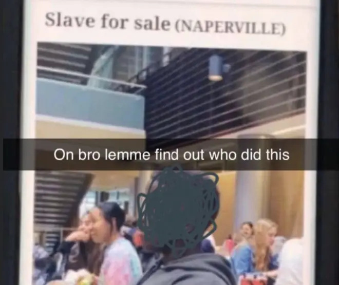 Teenager lists black classmate as 'slave for sale' online