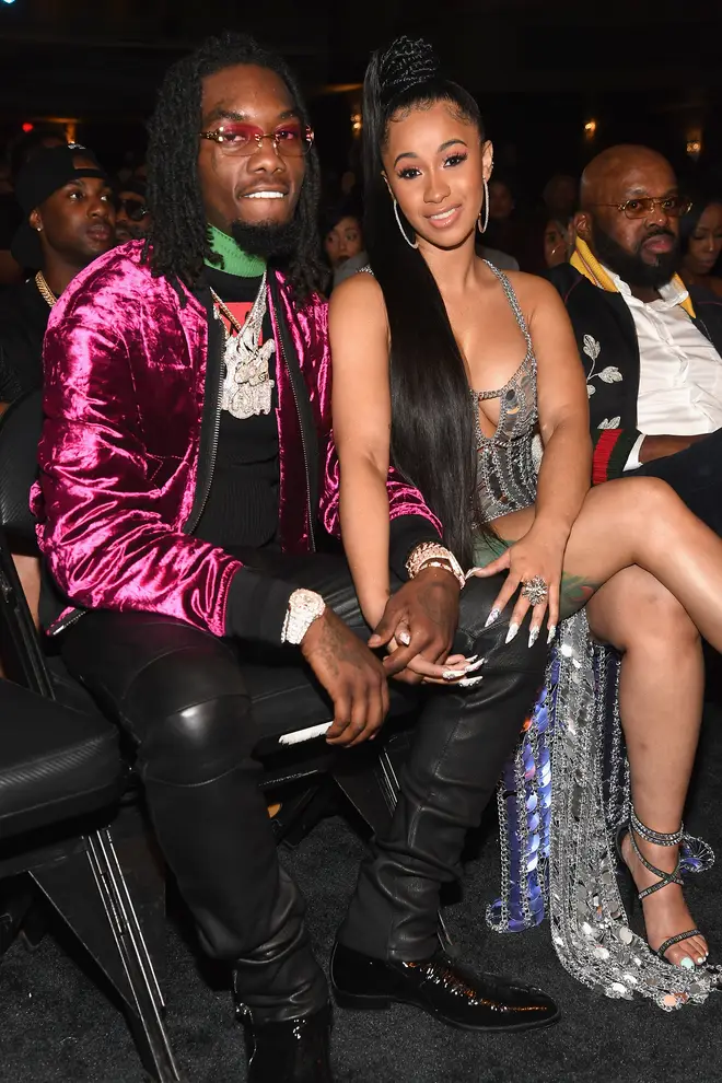 Rappers Offset of Migos and Cardi B attend the BET Hip Hop Awards 2017 at The Fillmore Miami Beach at the Jackie Gleason Theater on October 6, 2017 in Miami Beach, Florida. (Photo by Paras Griffin/Getty Images for BET)